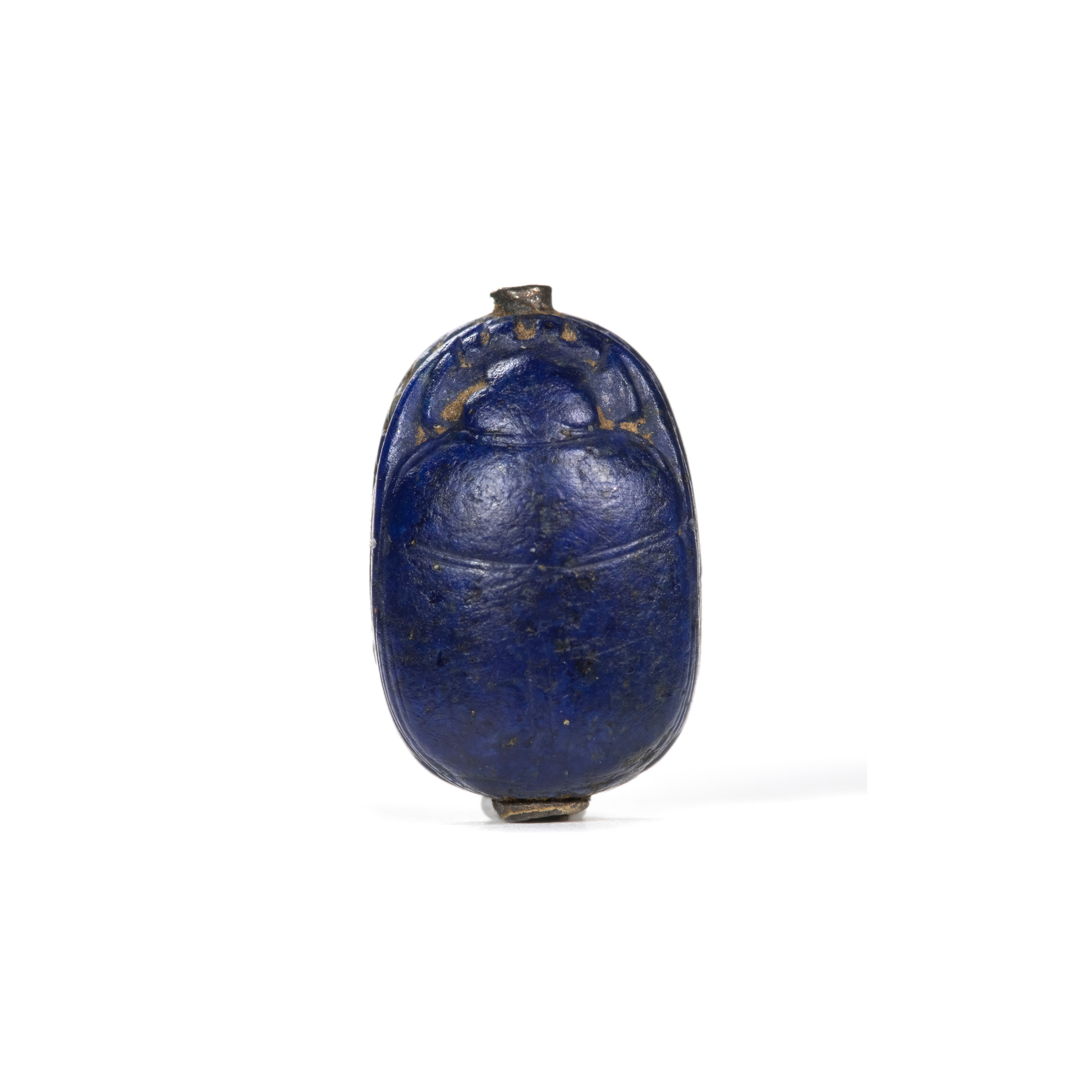A New-Kingdom lapis-lazuli scarab.